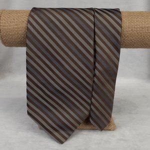 Apt 9 Men's Tie Silk Stipes Wide Brown Blue 56.5 Inches